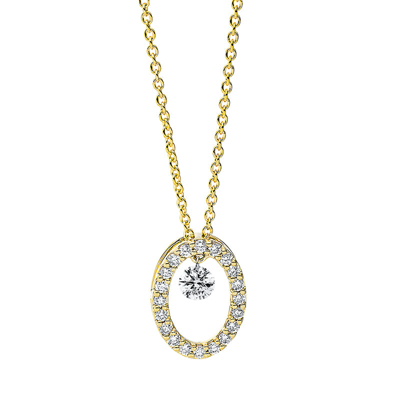 Collier 18 kt GG, 1 Brill. 0,10 ct, TW-si, 20 Brill. 0,12 ct, TW-si