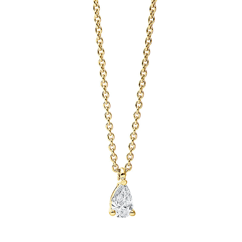 Collier 18 kt GG, 1 Tropfen 0,14 ct, TW-si