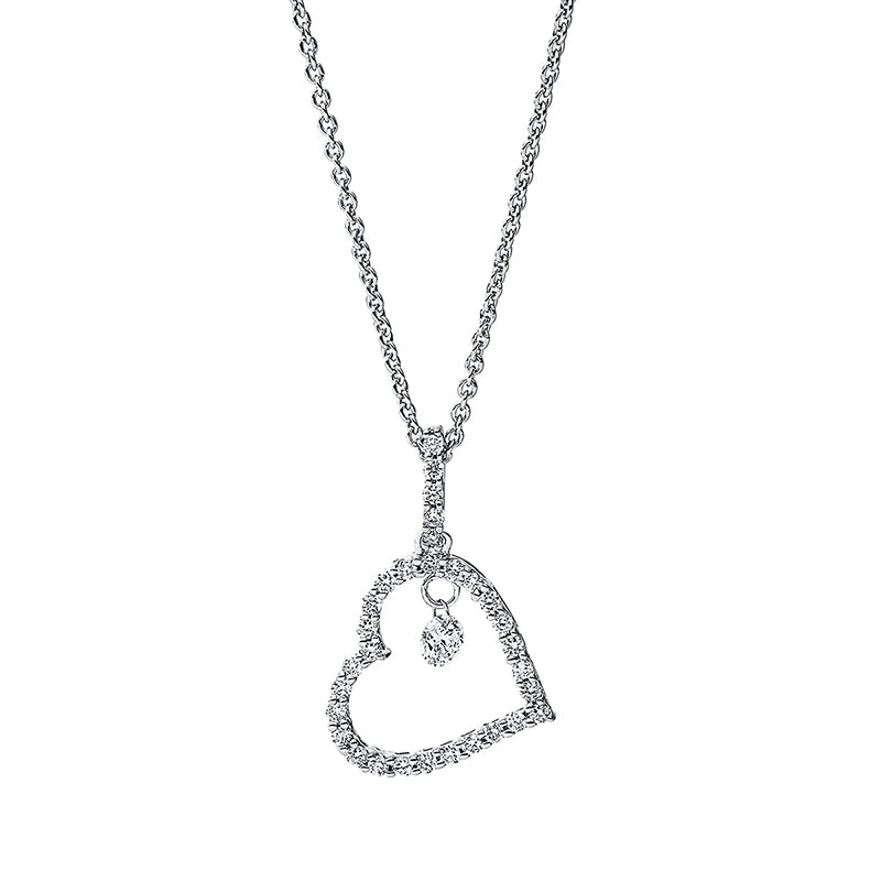 Collier 18 kt WG, 1 Brill. 0,08 ct, TW-si, 31 Brill. 0,15 ct, TW-si