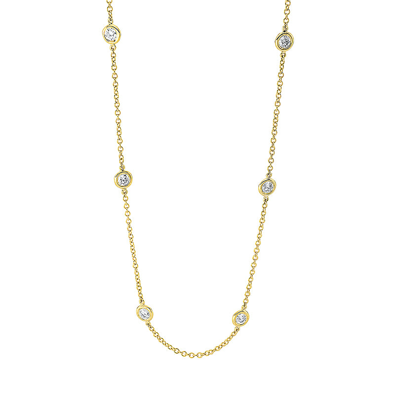 Collier 18 kt GG, 12 Brill. 0,99 ct, TW-si