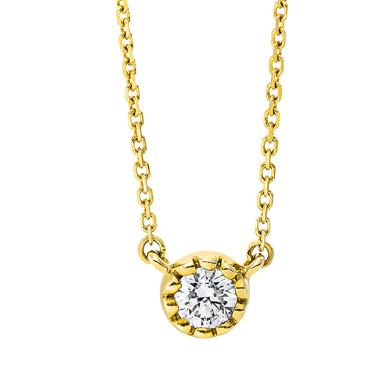 Collier 18 kt GG, 1 Brill. 0,14 ct, W-si