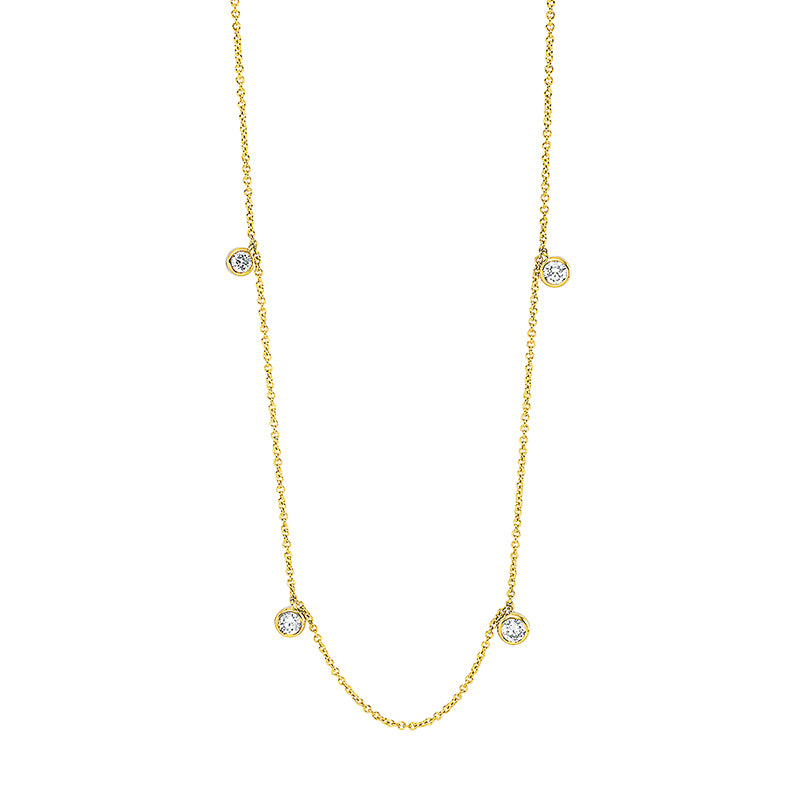 Collier 18 kt GG, 9 Brill. 0,50 ct, TW-si
