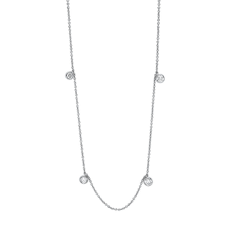 Collier 18 kt WG, 9 Brill. 0,50 ct, TW-si