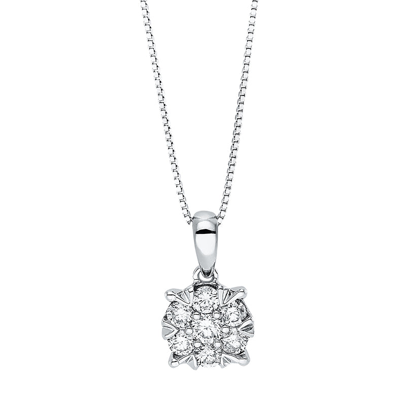 Collier 18 kt WG, mit Öse, 7 Brill. 0,34 ct, TW-si