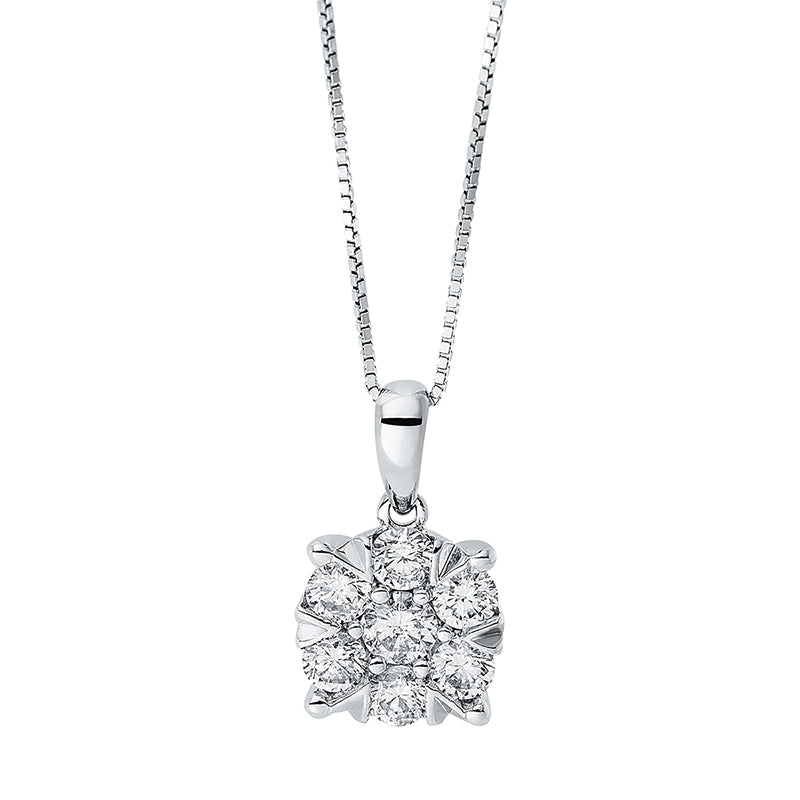 Collier 18 kt WG, mit Öse, 7 Brill. 0,50 ct, TW-si