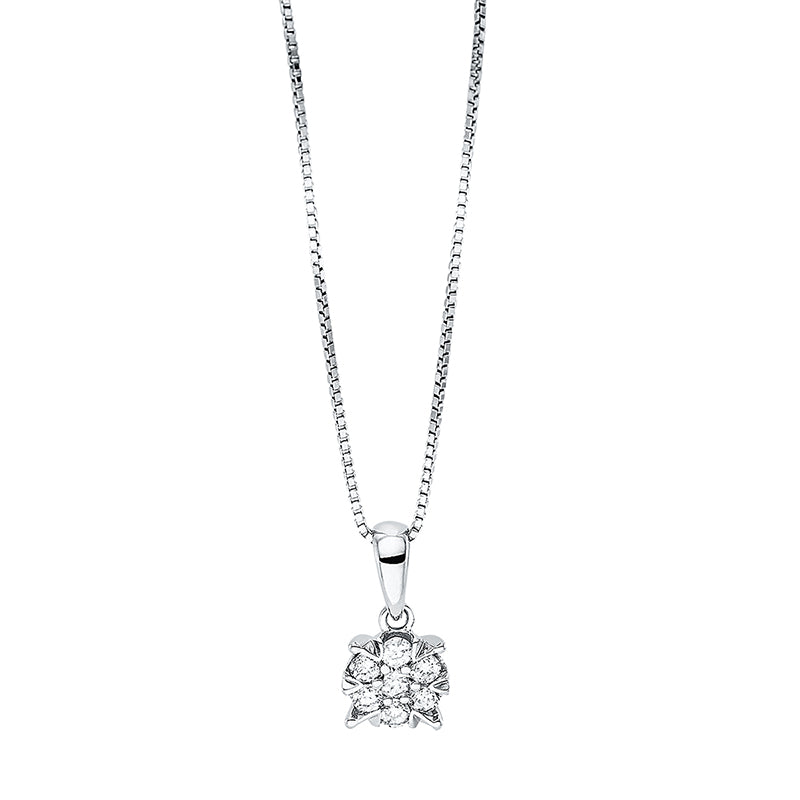 Collier 18 kt WG, mit Öse, 7 Brill. 0,15 ct, TW-si