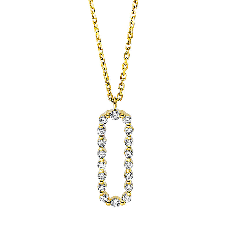 Collier 18 kt GG, mit ZÖ 40 cm + 43 cm, 18 Brill. 0,49 ct, TW-si