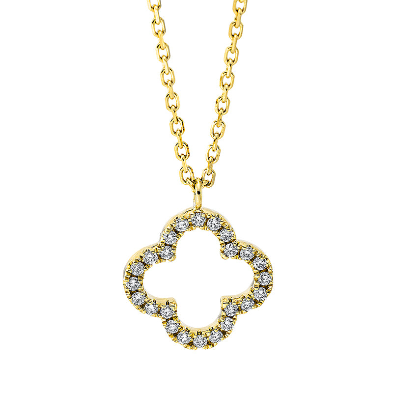 Collier 18 kt GG, mit ZÖ 40 cm + 43 cm, 24 Brill. 0,18 ct, TW-si