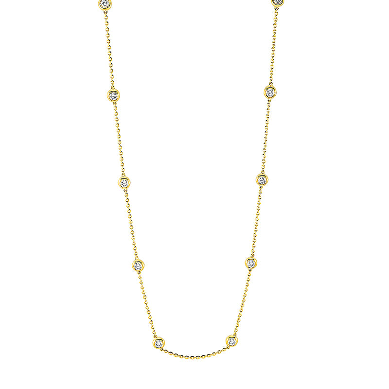 Collier 18 kt GG, 11 Brill. 0,71 ct, TW-si
