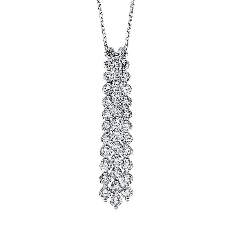 Collier 18 kt WG, 11 Brill. 0,75 ct, TW-si, 19 Brill. 1,65 ct, TW-si, 6 Brill. 0,25 ct, TW-si