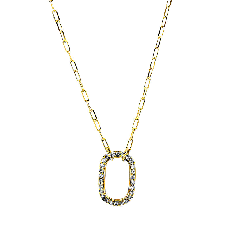 Collier 18 kt GG, mit ZÖ 40 cm, 26 Brill. 0,38 ct, TW-si