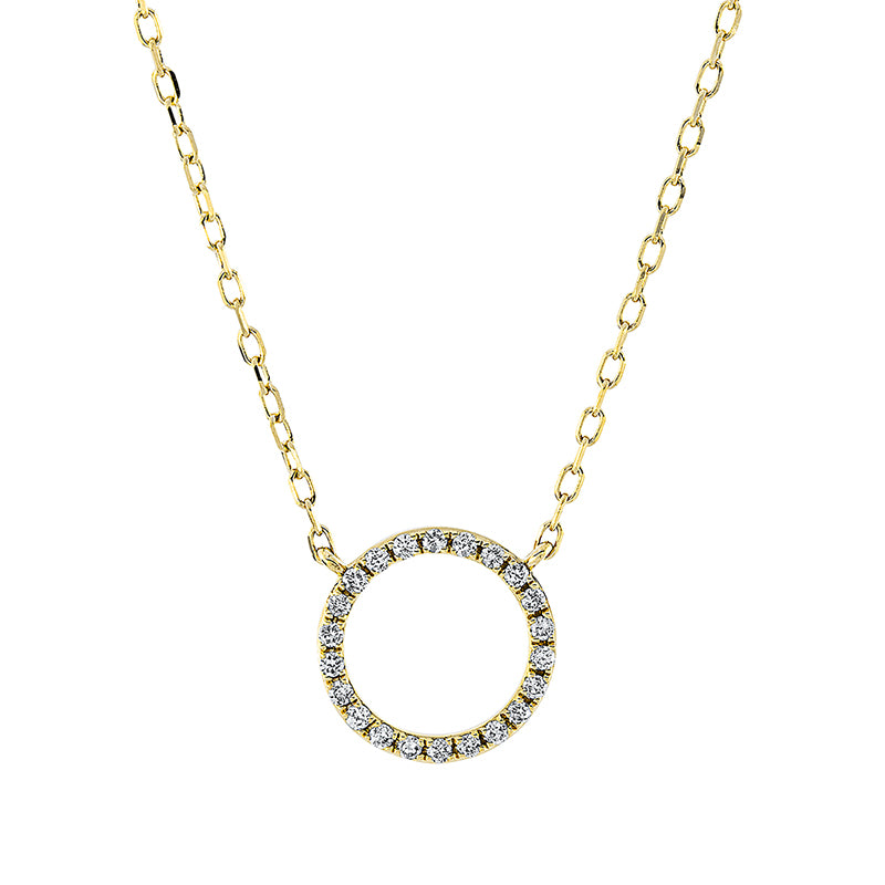 Collier 18 kt GG, Länge variabel, 22 Brill. 0,11 ct, TW-pi
