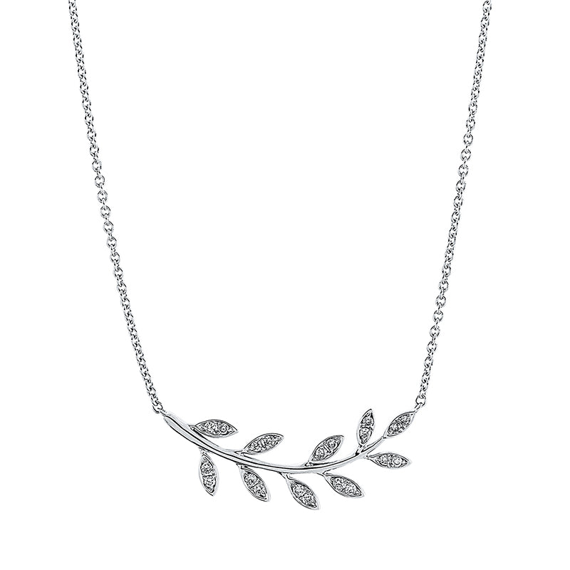 Collier 18 kt WG, mit ZÖ 41 cm + 43 cm, 20 Brill. 0,12 ct, W-pi