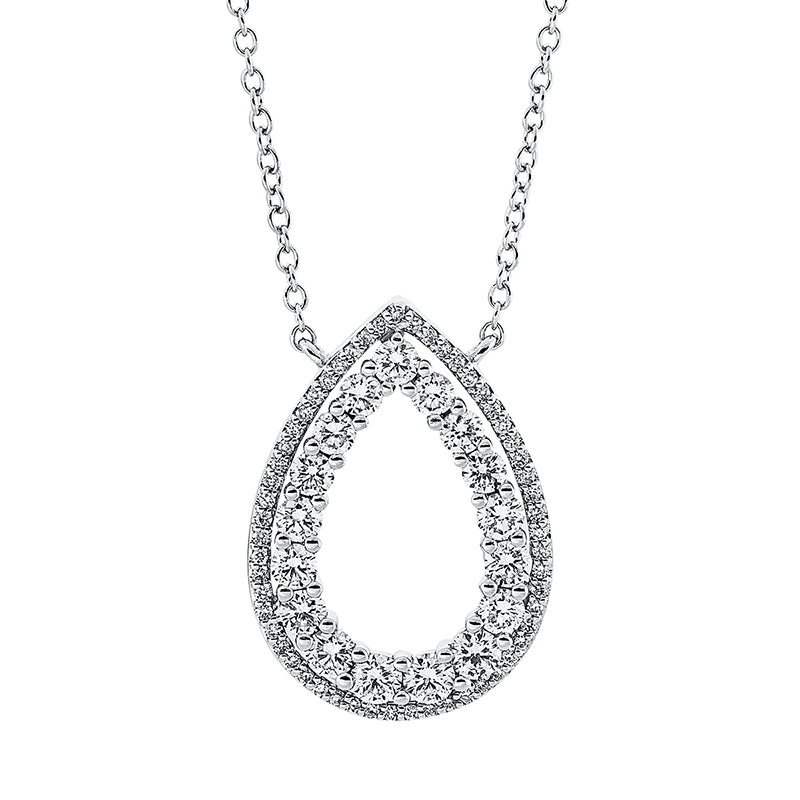 Collier 18 kt WG, 55 Brill. 0,14 ct, TW-si, 17 Brill. 0,85 ct, TW-si