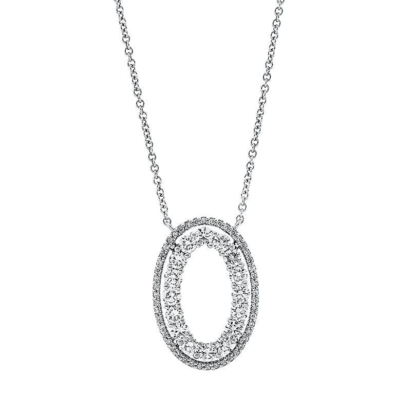 Collier 18 kt WG, 48 Brill. 0,12 ct, TW-si, 16 Brill. 0,90 ct, TW-si