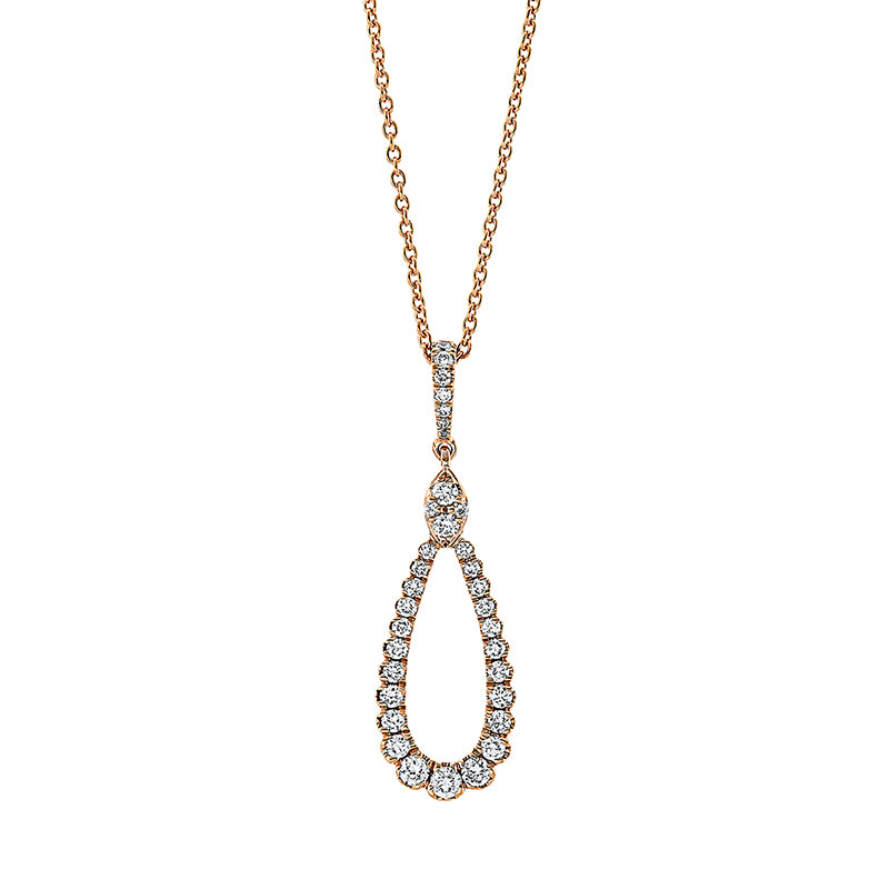 Collier 18 kt RG, 5 Brill. 0,15 ct, TW-si, 12 Brill. 0,07 ct, TW-si, 17 Brill. 0,22 ct, TW-si