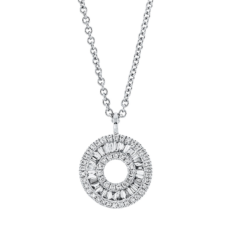 Collier 18 kt WG, 21 Trap. 0,20 ct, TW-si, 49 Brill. 0,09 ct, TW-si