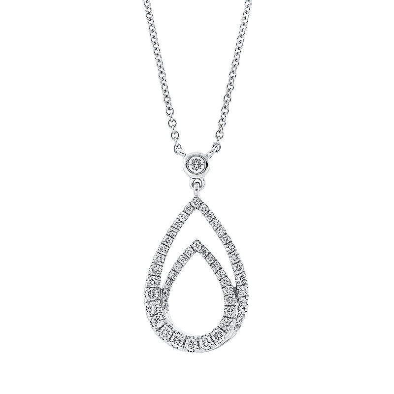 Collier 18 kt WG, mit Öse, 1 Brill. 0,04 ct, TW-si, 23 Brill. 0,29 ct, TW-si, 25 Brill. 0,12 ct, TW-si