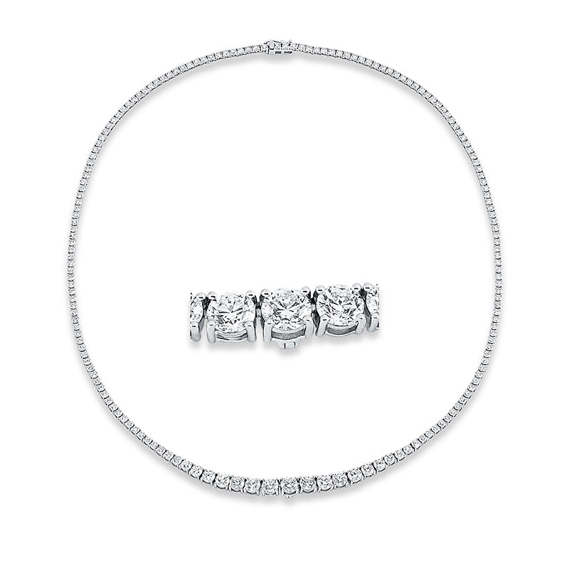 Collier 18 kt WG, 17 Brill. 3,96 ct, TW-si, 154 Brill. 5,99 ct, TW-si