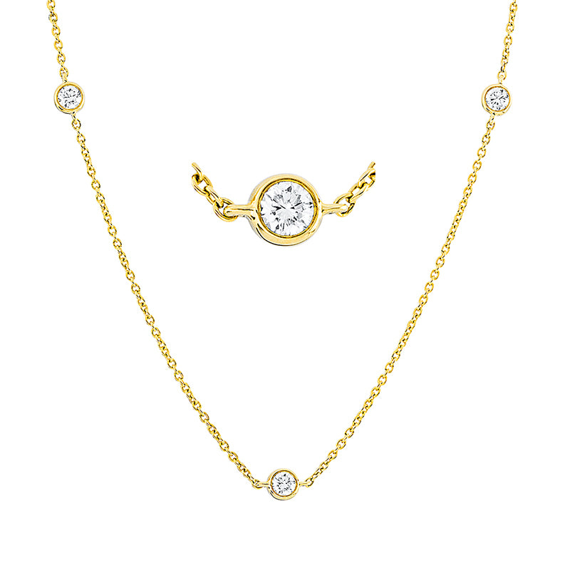 Collier 18 kt GG, 7 Brill. 0,47 ct, W-si
