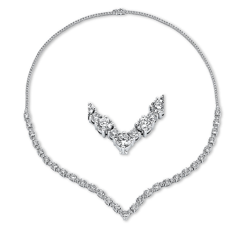 Collier 18 kt WG, 150 Brill. 3,84 ct, TW-si, 29 Brill. 7,08 ct, TW-si