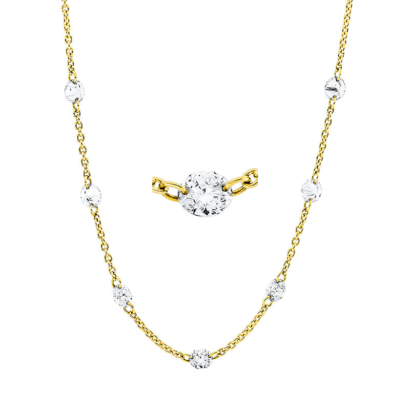 Collier 18 kt GG, 7 Brill. 0,67 ct, W-si