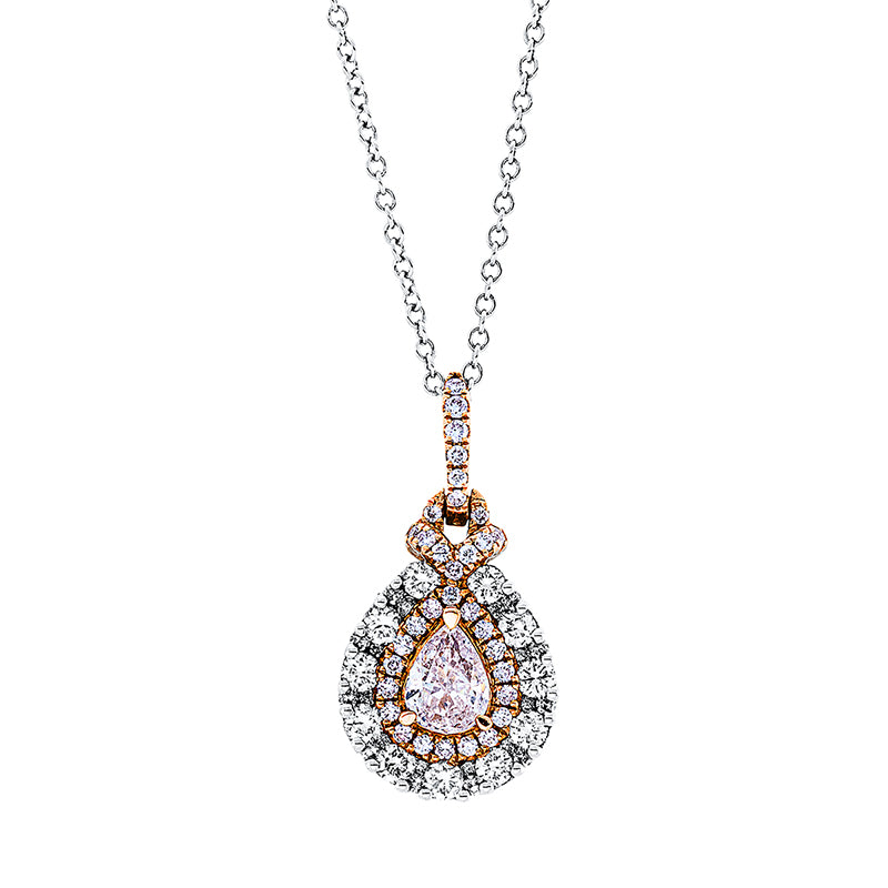 Collier 18 kt WG+RG, 65 Brill. 1,01 ct