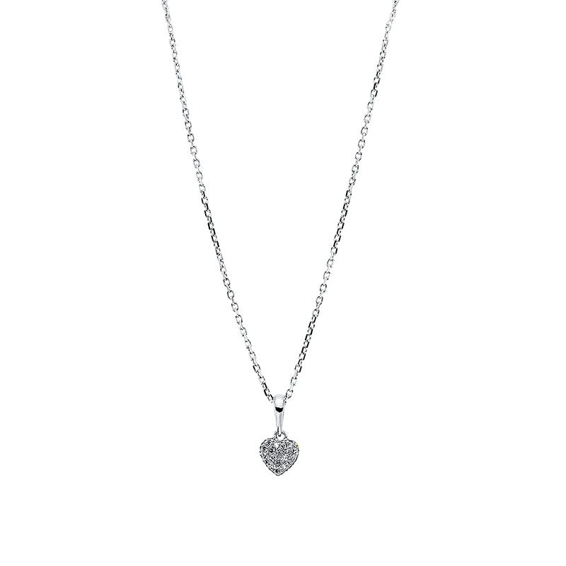 Collier 18 kt WG, mit Öse, 19 Dia. 0,04 ct, W-pi