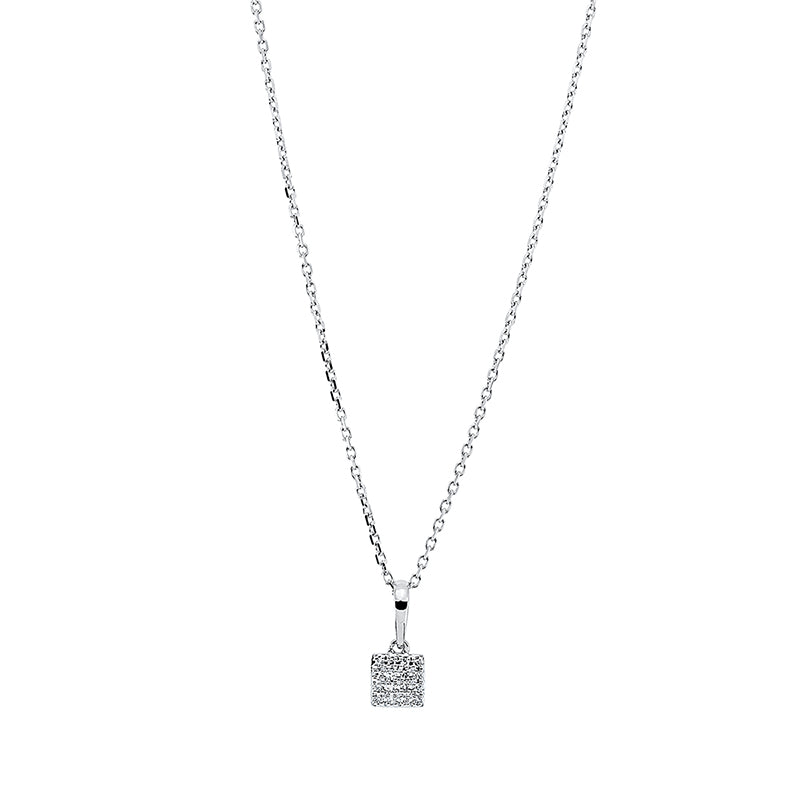 Collier 18 kt WG, mit Öse, 16 Dia. 0,03 ct, W-pi