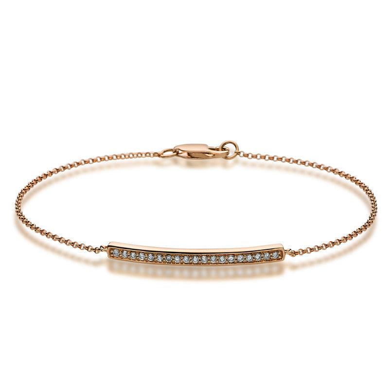 Armband 18 kt RG, 19 Brill. 0,23 ct, TW-vsi/si