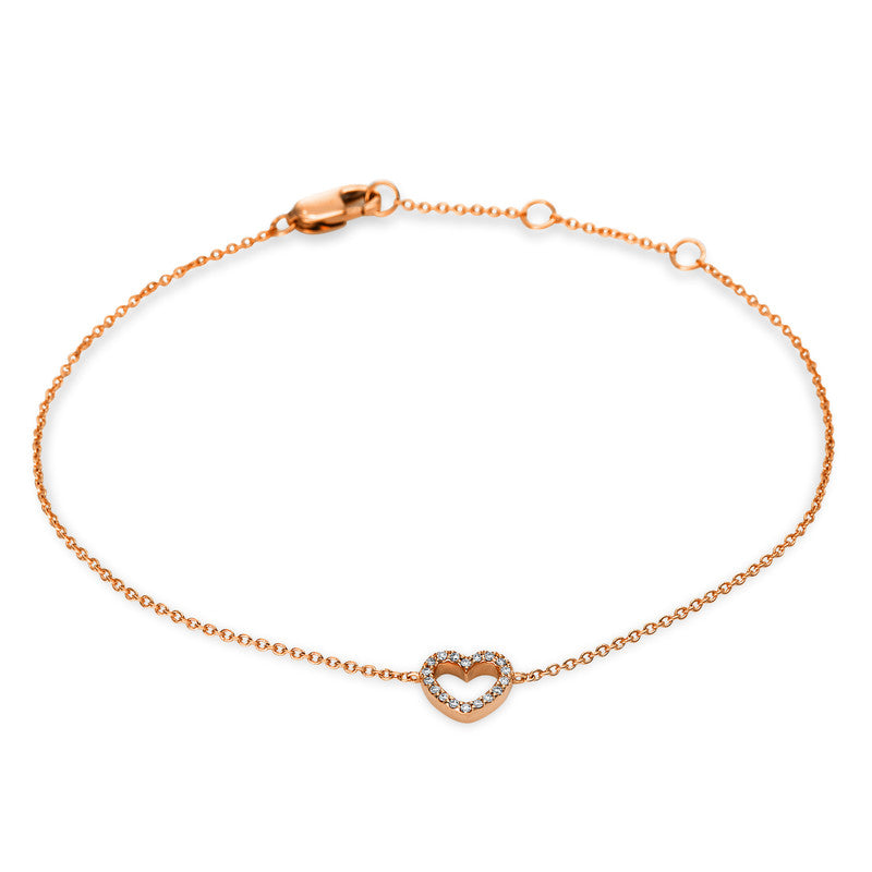Armband 18 kt RG, 18 Brill. 0,04 ct, TW-si