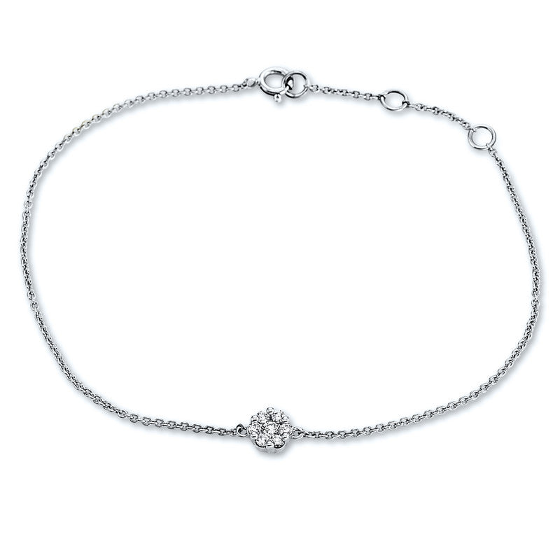 Armband 18 kt WG, 7 Brill. 0,14 ct, TW-si