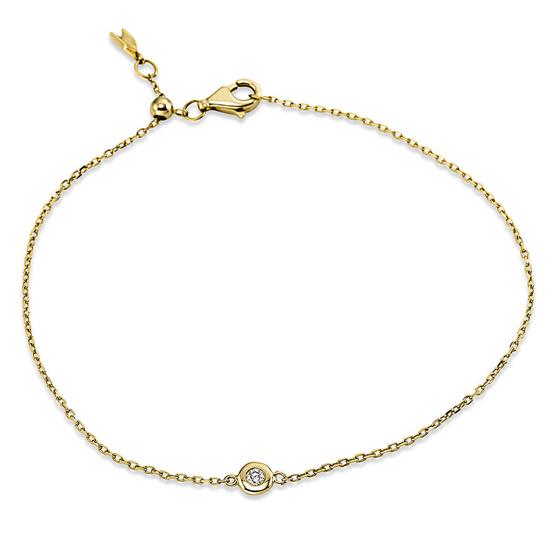 Armband 18 kt GG, 1 Brill. 0,04 ct, TW-si