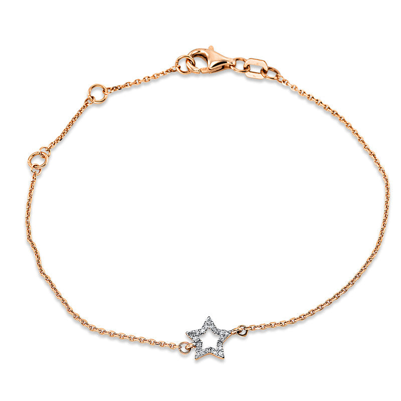 Armband 18 kt RG, 20 Dia. 0,05 ct, TW-vsi/si