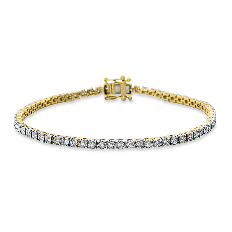 Armband 18 kt GG+WG, 60 Brill. 0,98 ct, TW-si