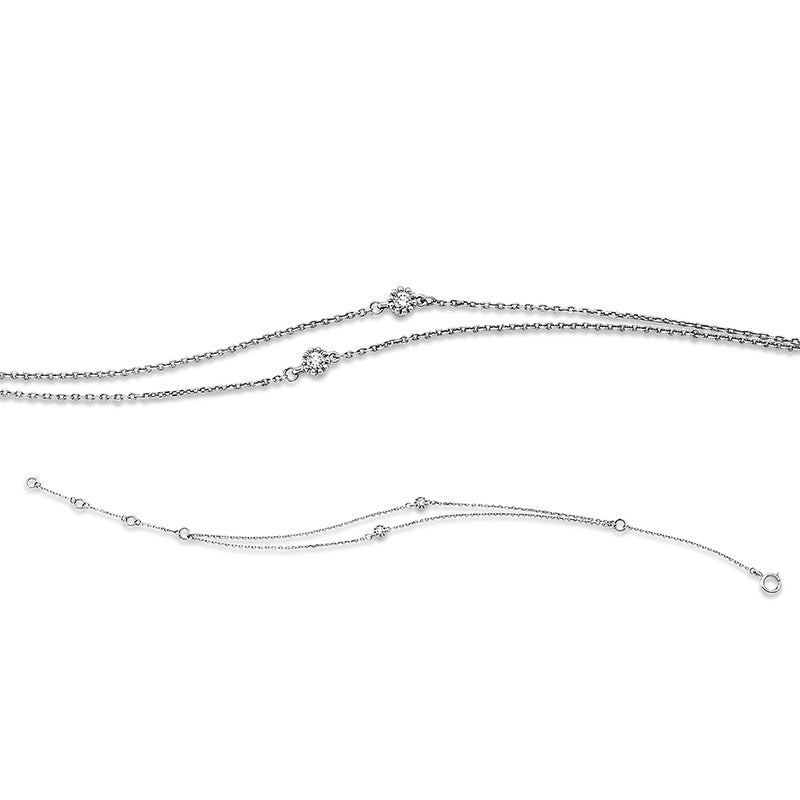 Armband 18 kt WG, 2 Brill. 0,07 ct, W-si