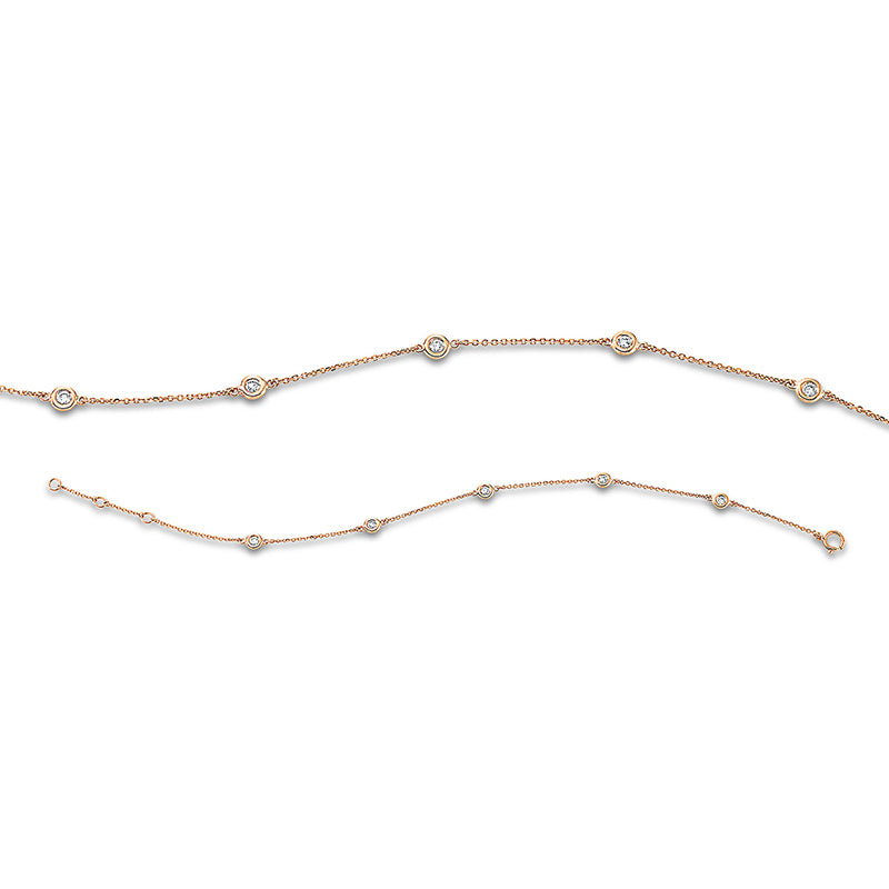 Armband 18 kt RG, 5 Brill. 0,15 ct, W-si
