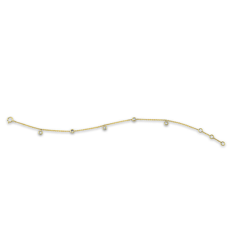 Armband 18 kt GG, 5 Brill. 0,27 ct, TW-si