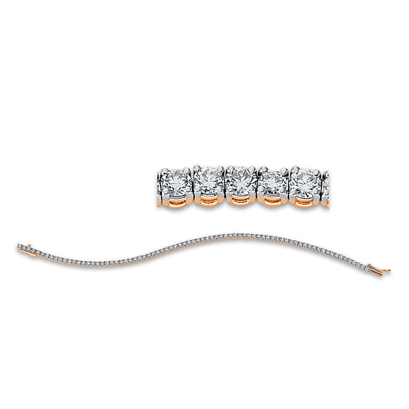 Armband 18 kt RG, 77 Brill. 3,00 ct, TW-si