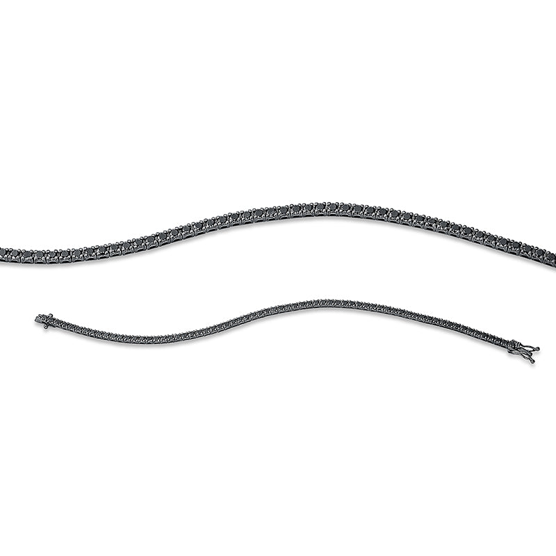 Armband 18 kt WG, Fassung schwarz rhodiniert, 68 Brill. 3,22 ct, schwarz