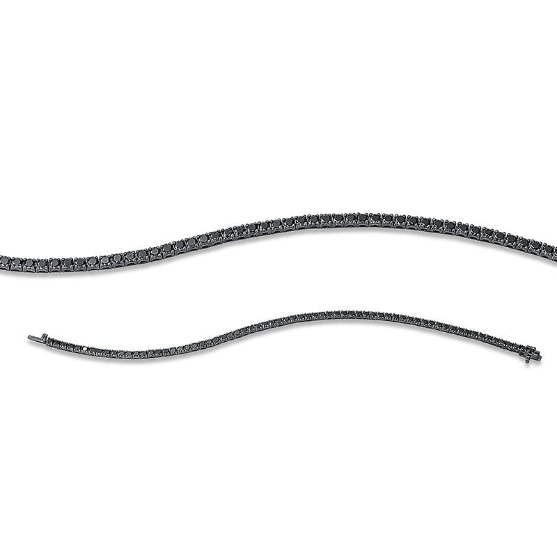 Armband 18 kt WG, Fassung teils schwarz rhodinie, 68 Brill. 3,42 ct, schwarz