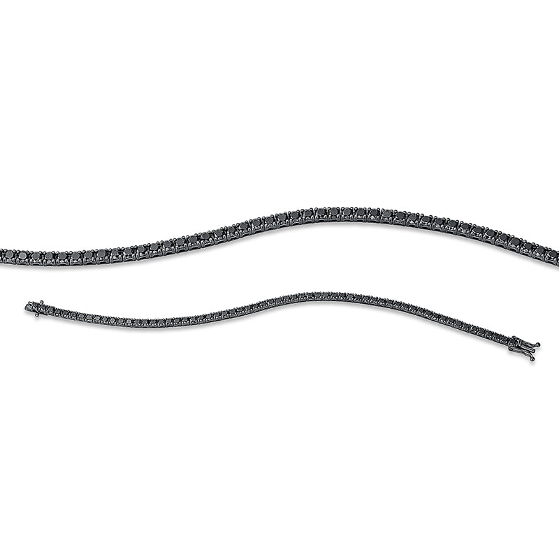 Armband 18 kt WG, Fassung schwarz rhodiniert, 62 Brill. 4,69 ct, schwarz