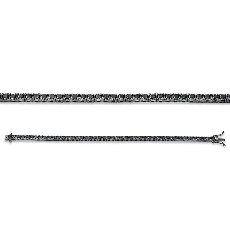 Armband 18 kt WG, Fassung schwarz rhodiniert, 46 Brill. 8,62 ct, schwarz