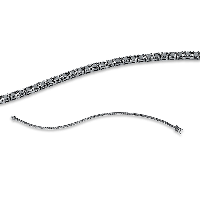 Armband 18 kt WG, Fassung teils schwarz rhodinie, 82 Brill. 1,71 ct, schwarz