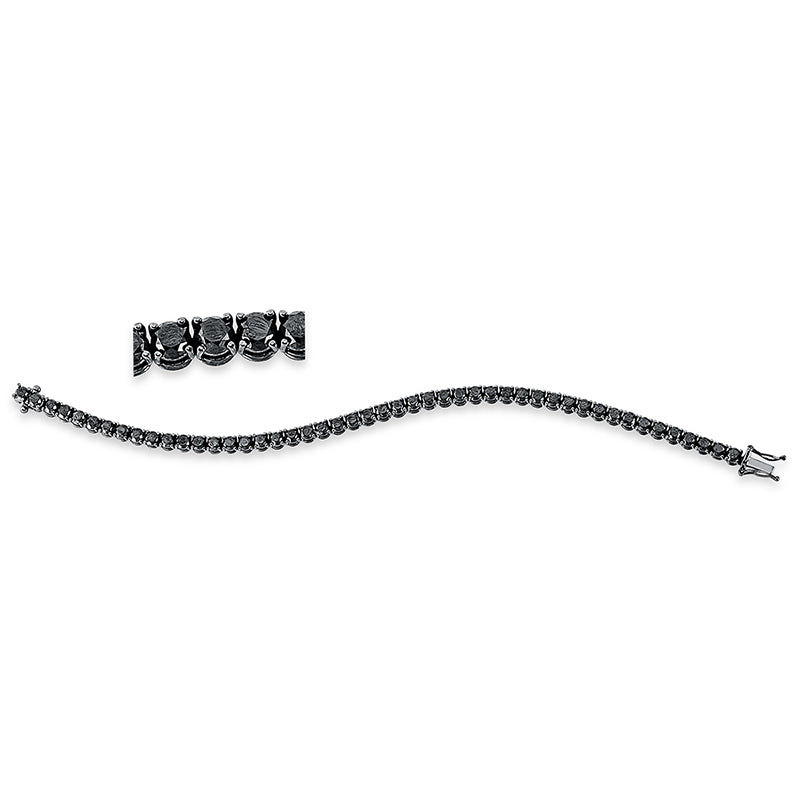 Armband 18 kt WG, schwarz rhodiniert, 48 Brill. 9,60 ct, schwarz