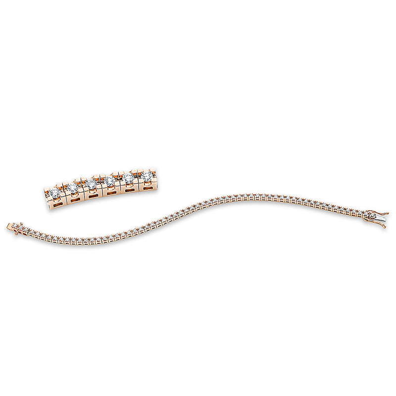 Armband 18 kt RG, 61 Brill. 2,06 ct, TW-si