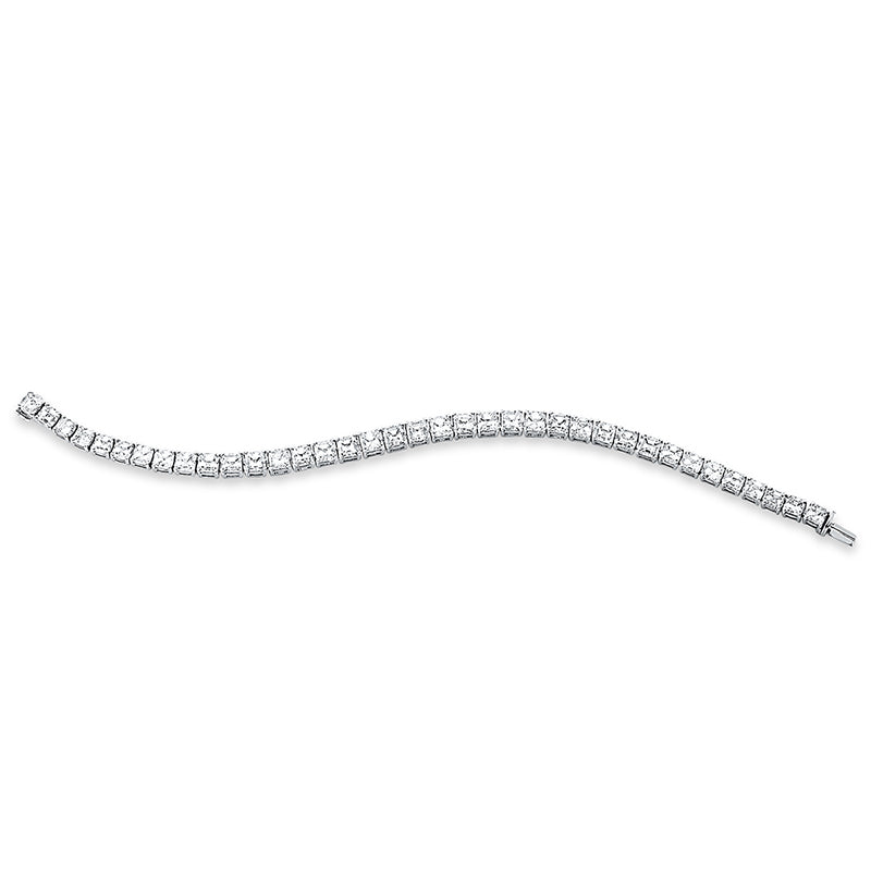 Armband 18 kt WG, 37 Assher 16,47 ct, TW-vsi/si