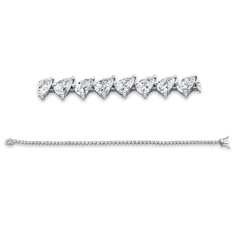Armband 18 kt WG, 58 Tropfen 3,68 ct, TW-si