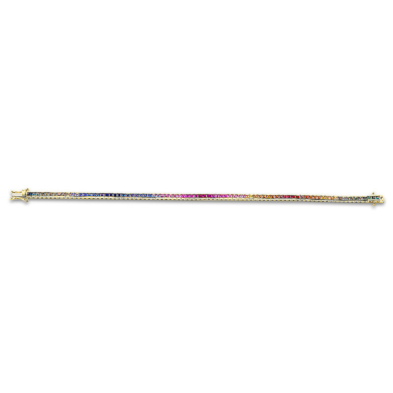 Armband 18 kt GG, 83 Saphire 4,58 ct fancy