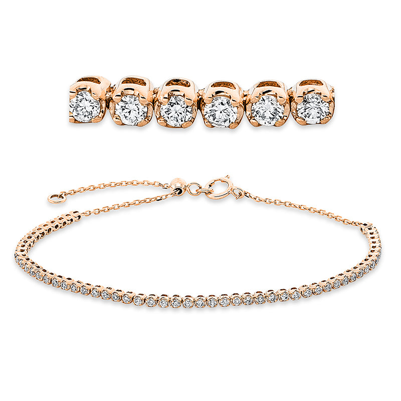 Armband 18 kt RG, 56 Brill. 0,50 ct, TW-si